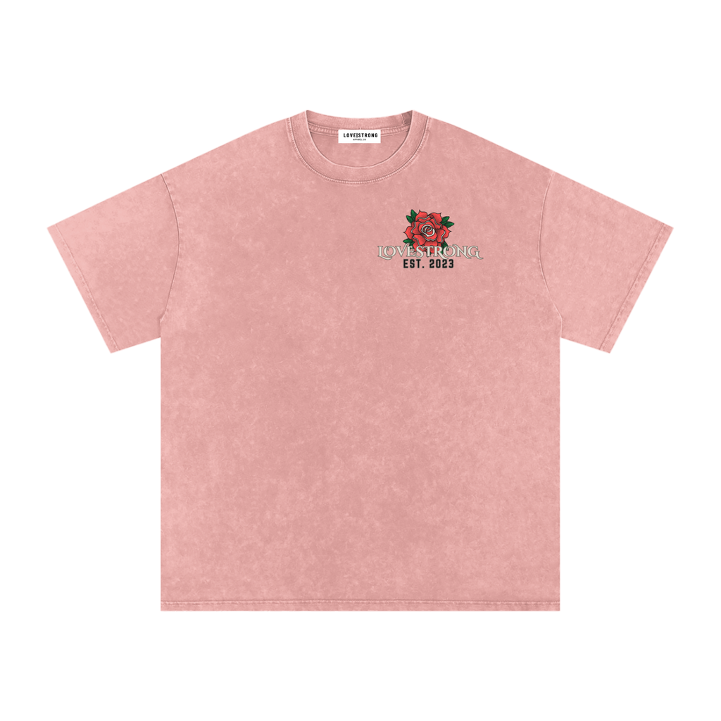 Lovestrong - Snow Washed Oversized Cotton T-Shirt