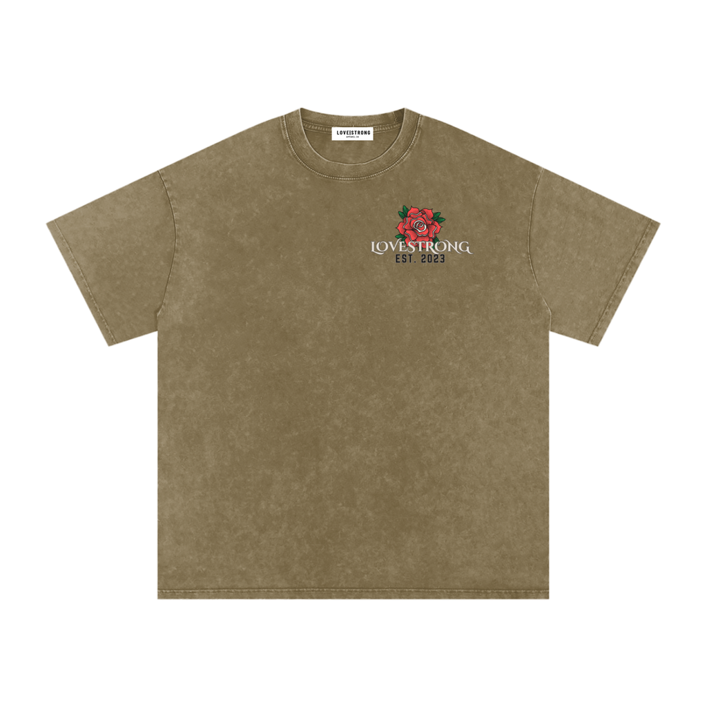 Lovestrong - Snow Washed Oversized Cotton T-Shirt