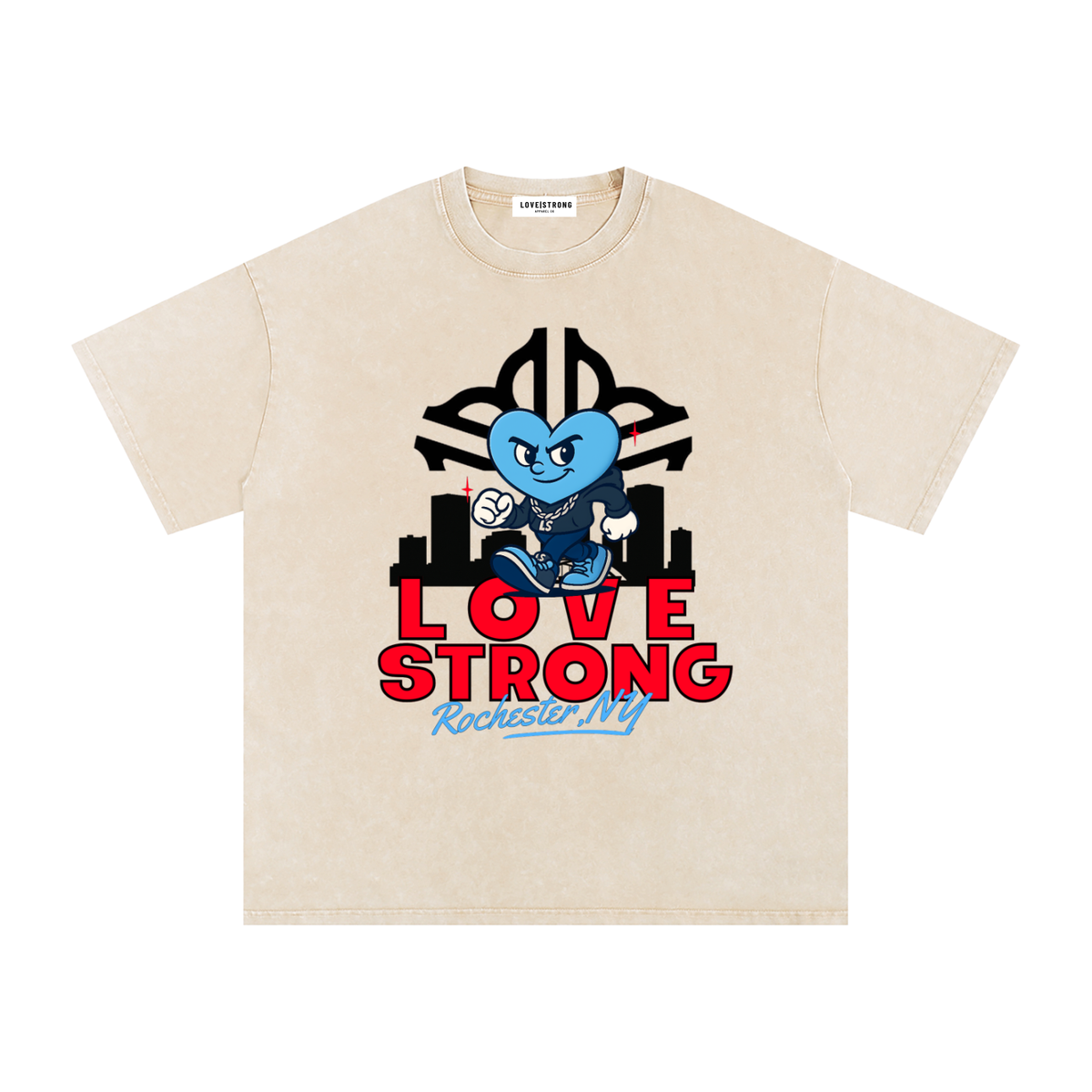 City Roc Snow Washed Oversized Cotton T-Shirt