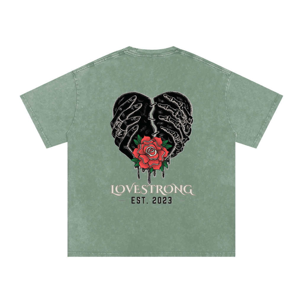 Lovestrong - Snow Washed Oversized Cotton T-Shirt