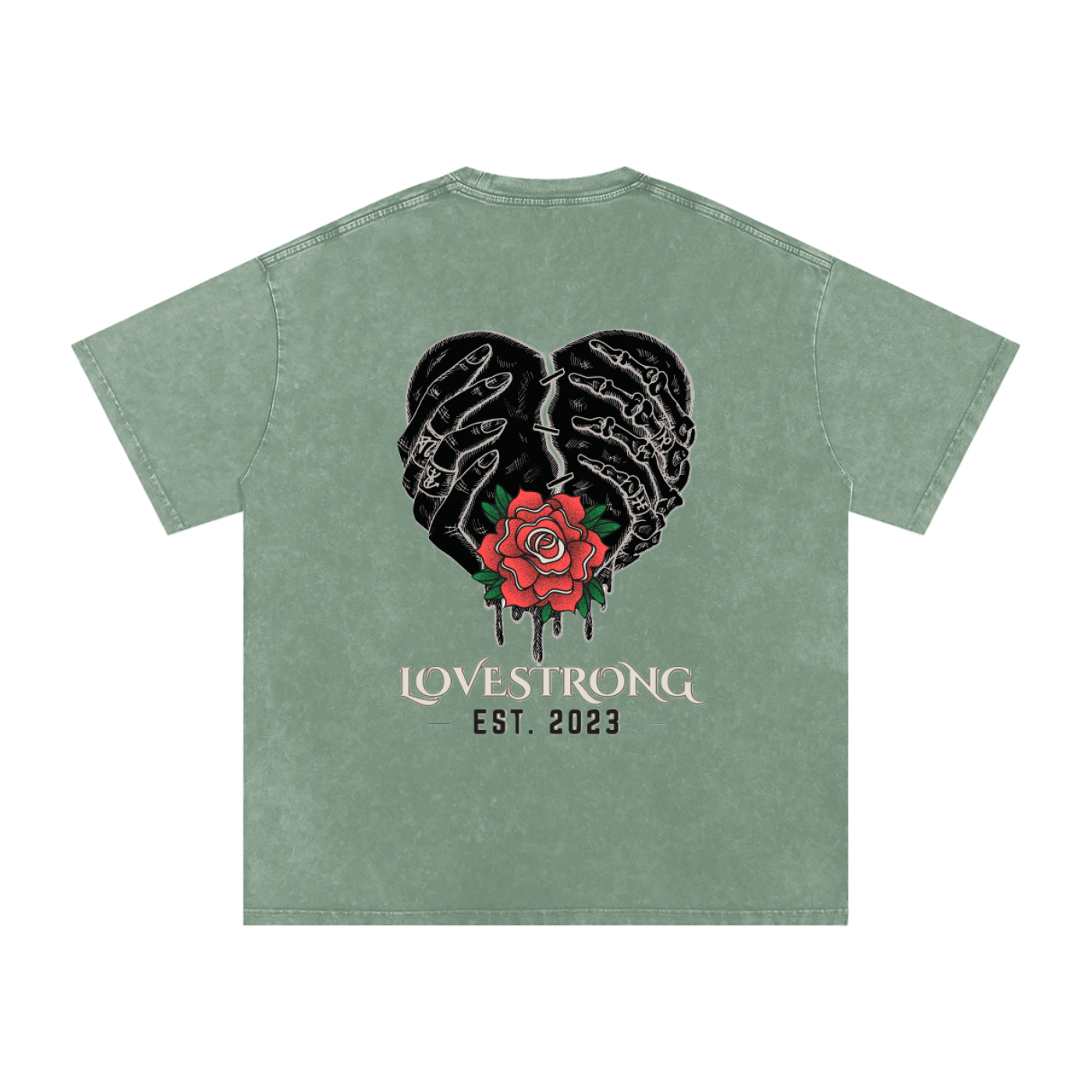 Lovestrong - Snow Washed Oversized Cotton T-Shirt