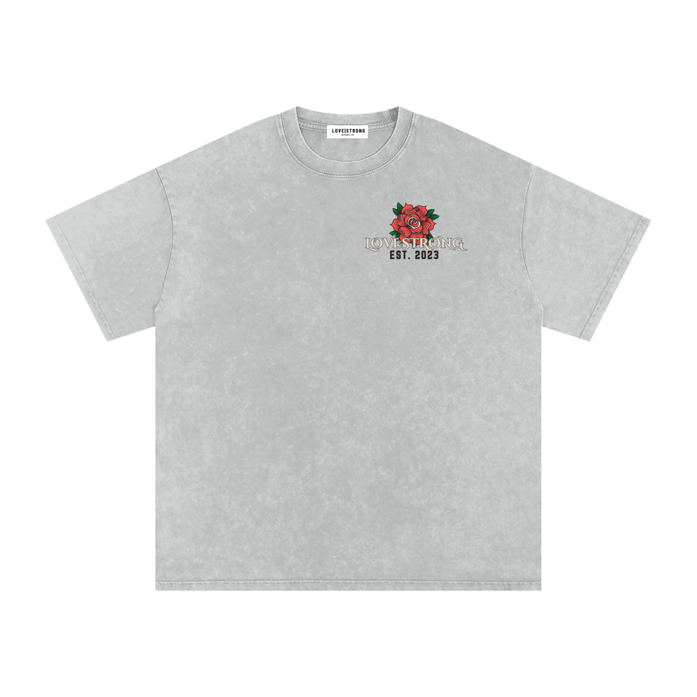 Lovestrong - Snow Washed Oversized Cotton T-Shirt