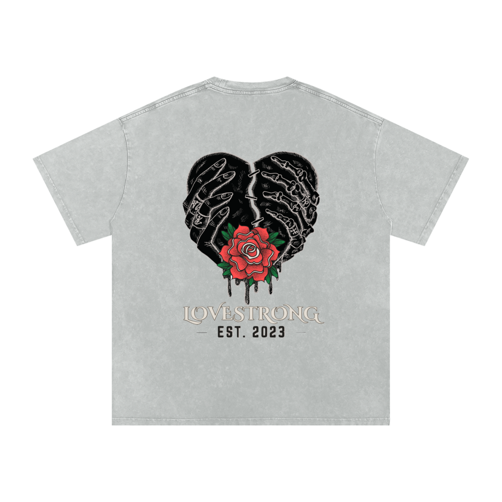 Lovestrong - Snow Washed Oversized Cotton T-Shirt