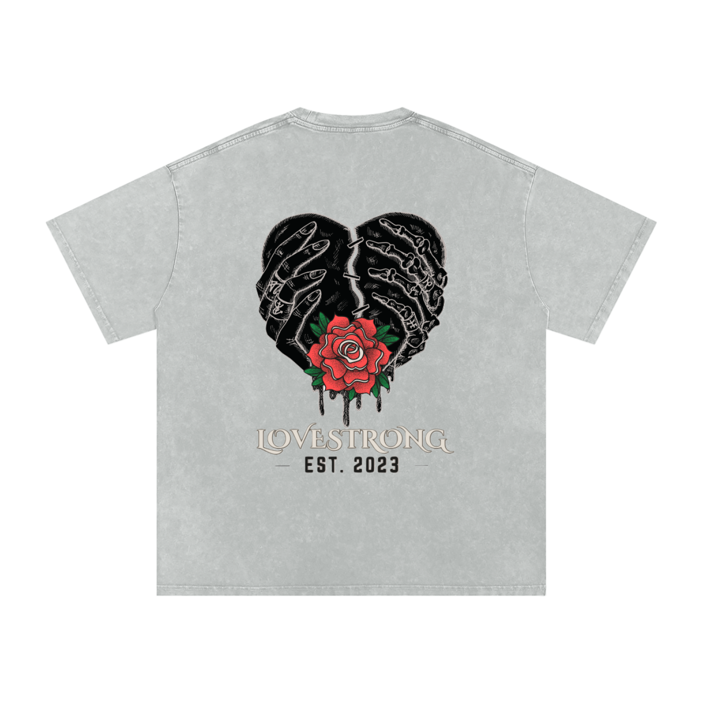 Lovestrong - Snow Washed Oversized Cotton T-Shirt