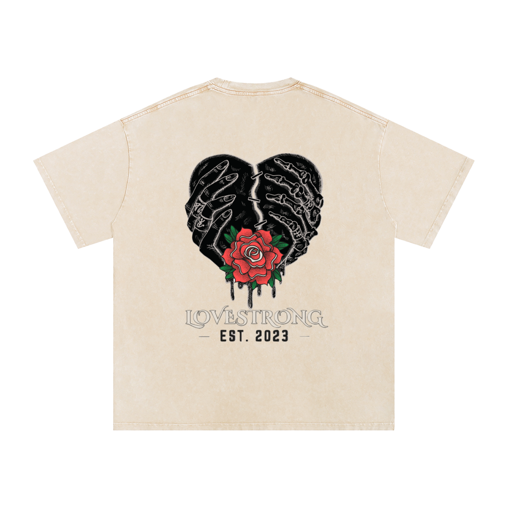 Lovestrong - Snow Washed Oversized Cotton T-Shirt