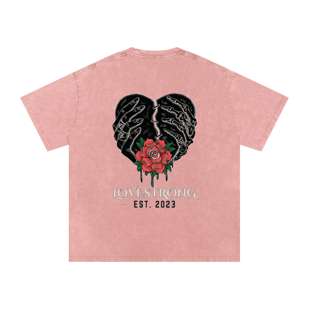 Lovestrong - Snow Washed Oversized Cotton T-Shirt