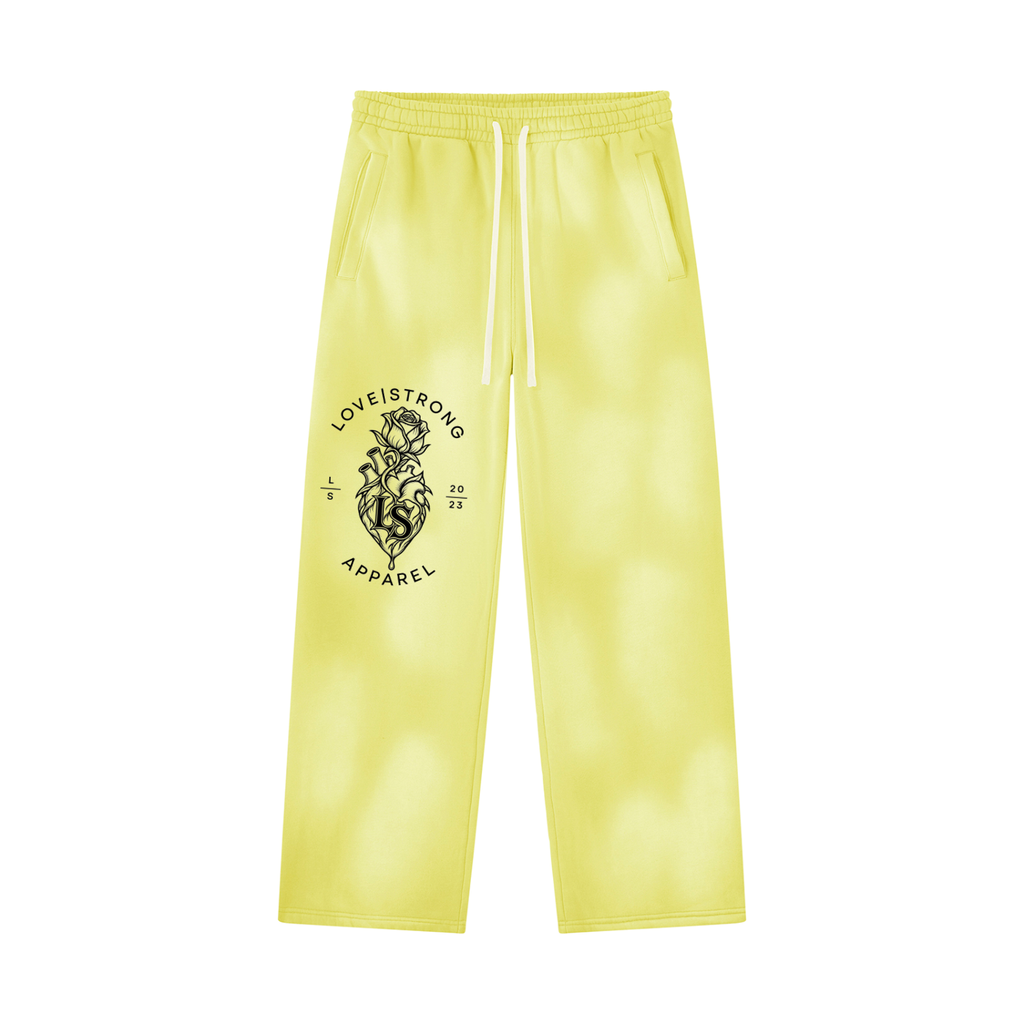 Thorned heart - Unisex Sunfade Wide Leg Fleece Sweatpants