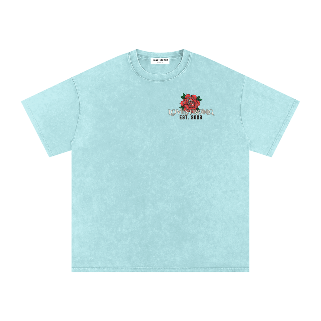 Lovestrong - Snow Washed Oversized Cotton T-Shirt