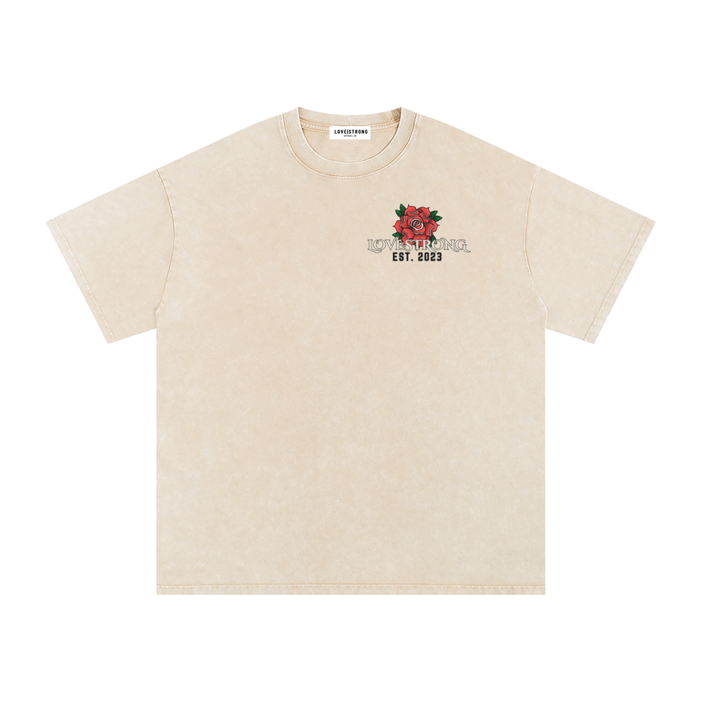 Lovestrong - Snow Washed Oversized Cotton T-Shirt