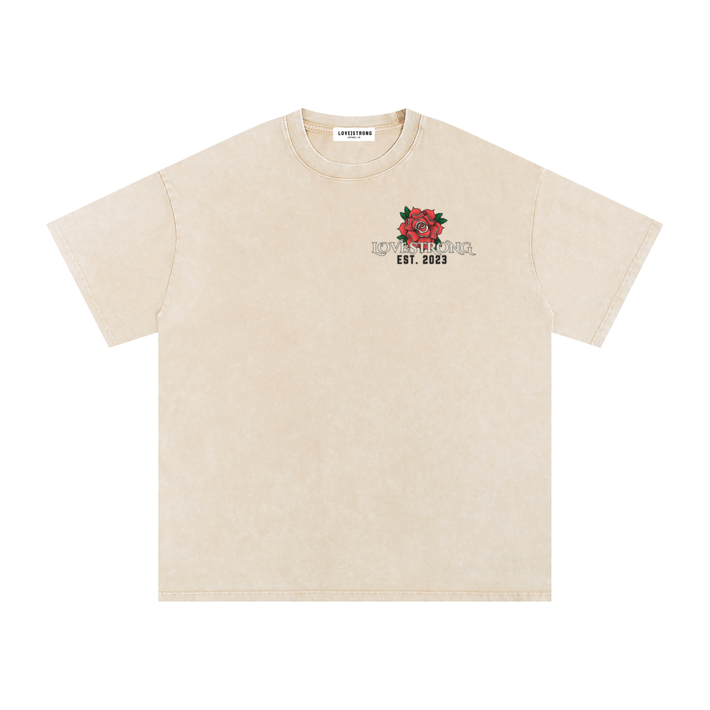 Lovestrong - Snow Washed Oversized Cotton T-Shirt