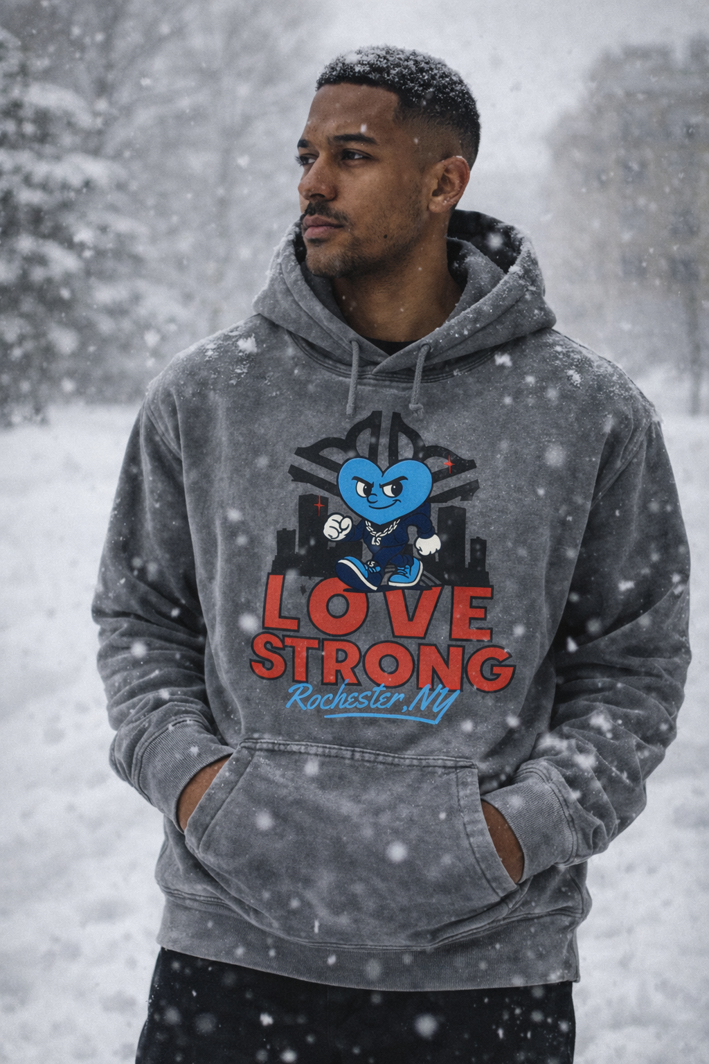 Vintage washed City Roc midweight Hoodie