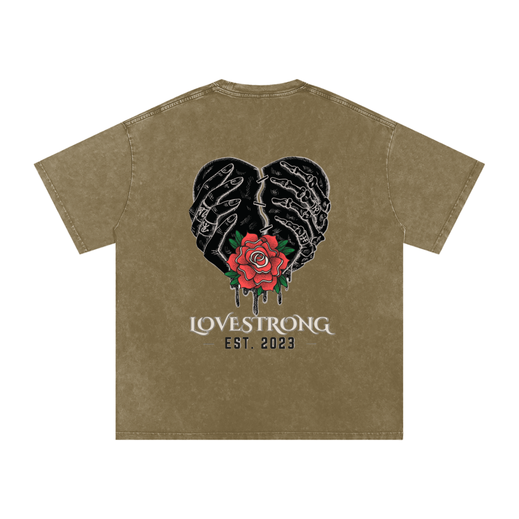 Lovestrong - Snow Washed Oversized Cotton T-Shirt
