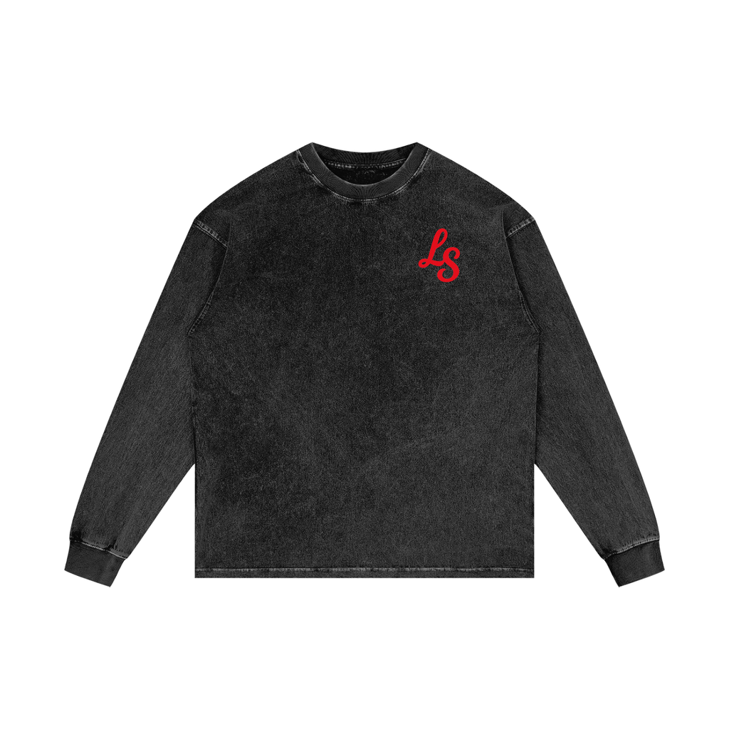 Love what you do - Acid Wash Oversize Long Sleeve T-Shirt
