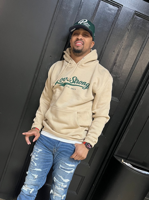 LoveStrong “Stand Alone — Vol. 1” Heavyweight Hoodie (Cream / Forest)