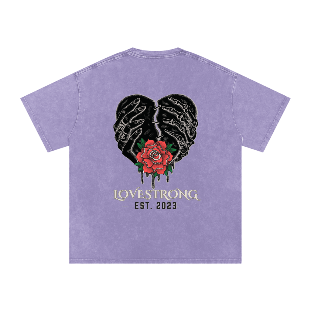 Lovestrong - Snow Washed Oversized Cotton T-Shirt