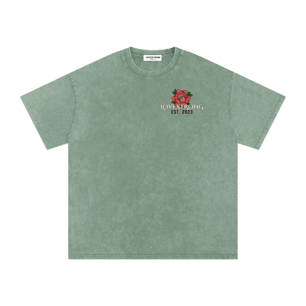 Lovestrong - Snow Washed Oversized Cotton T-Shirt