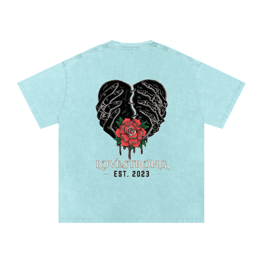 Lovestrong - Snow Washed Oversized Cotton T-Shirt