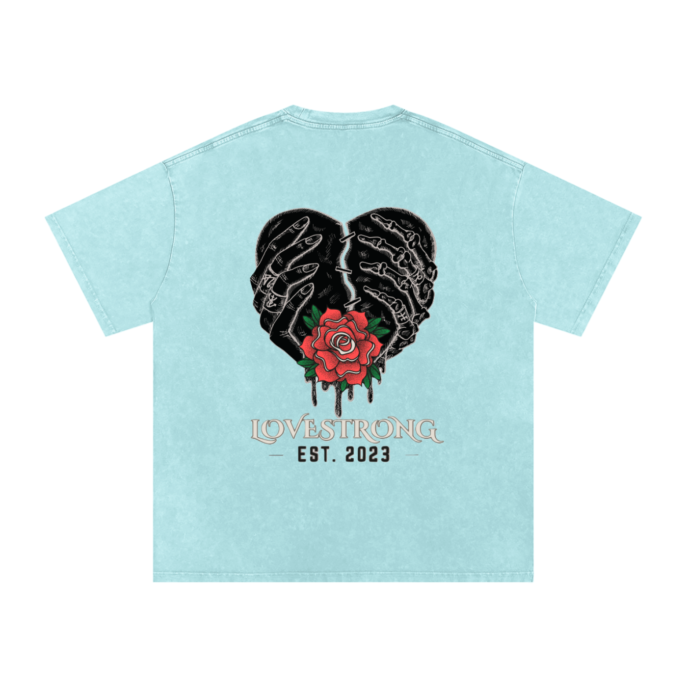 Lovestrong - Snow Washed Oversized Cotton T-Shirt