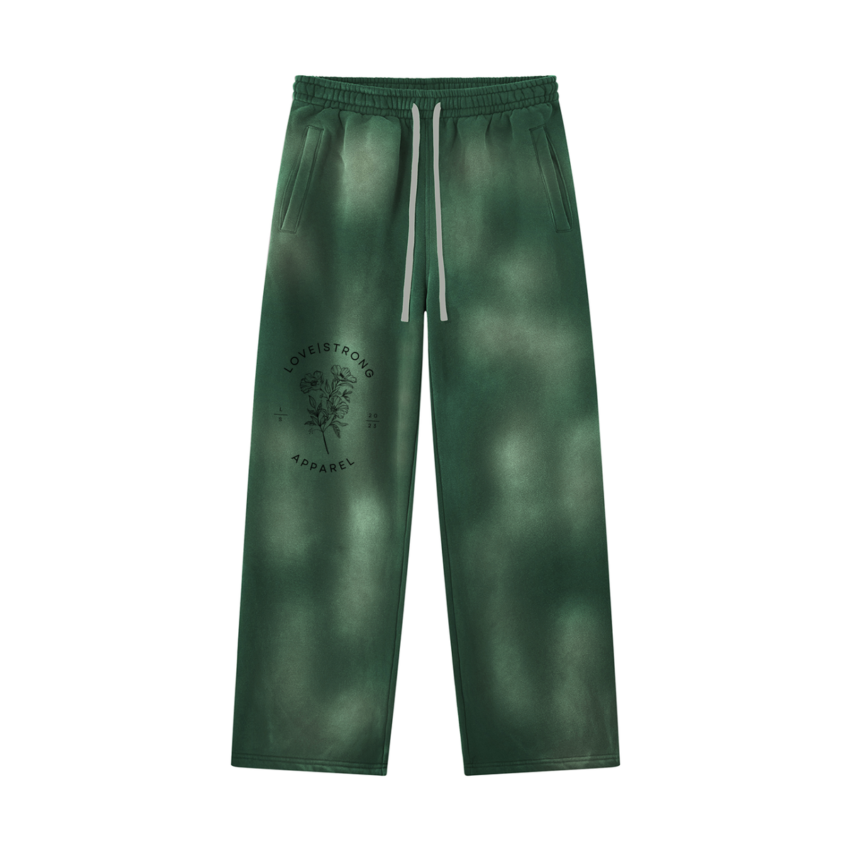 Lovestrong Flower Unisex Sunfade Wide Leg Fleece Sweatpants